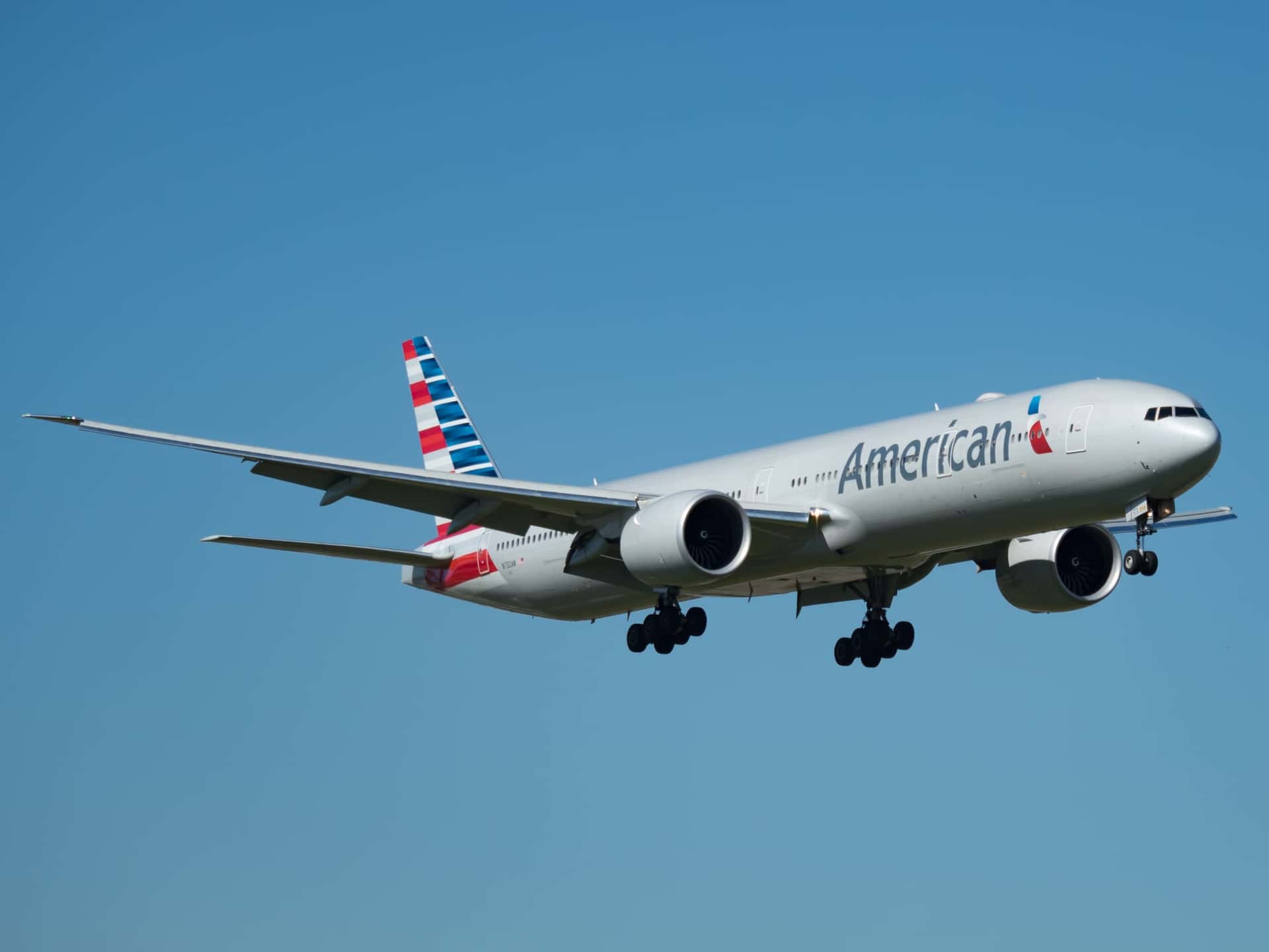 American Airlines Boeing 777-300ER, the aircraft that flies the airline's only nonstop India route, New York JFK to Delhi